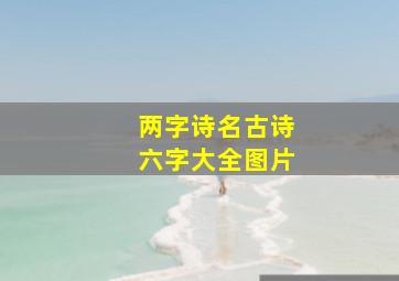 两字诗名古诗六字大全图片