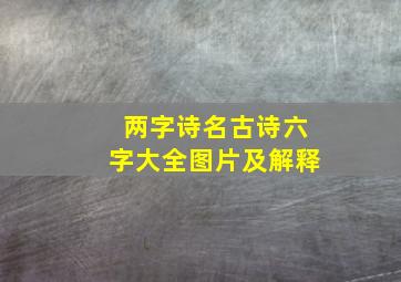 两字诗名古诗六字大全图片及解释