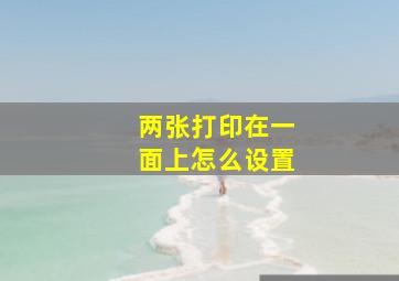 两张打印在一面上怎么设置