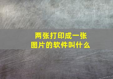 两张打印成一张图片的软件叫什么