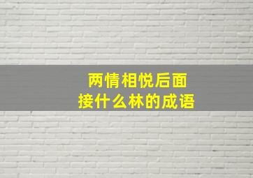 两情相悦后面接什么林的成语