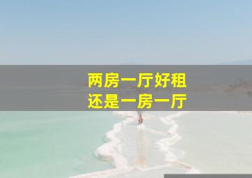 两房一厅好租还是一房一厅