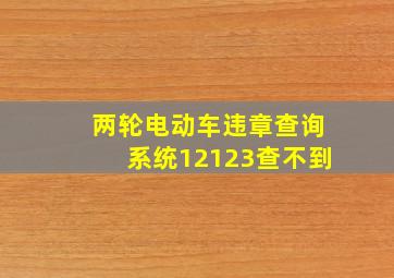 两轮电动车违章查询系统12123查不到