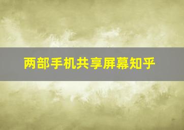 两部手机共享屏幕知乎