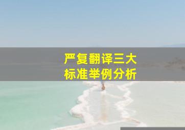 严复翻译三大标准举例分析