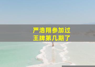 严浩翔参加过王牌第几期了