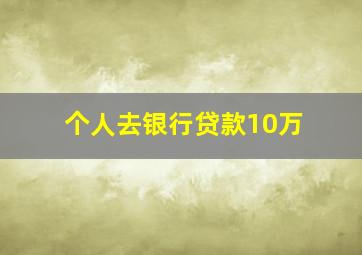 个人去银行贷款10万