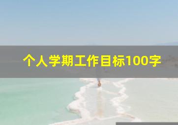 个人学期工作目标100字