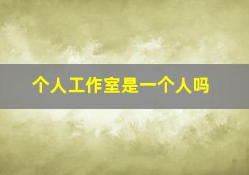 个人工作室是一个人吗