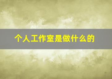 个人工作室是做什么的