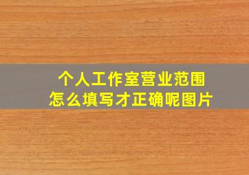 个人工作室营业范围怎么填写才正确呢图片