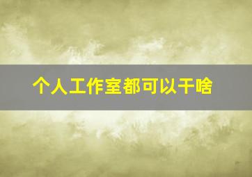 个人工作室都可以干啥