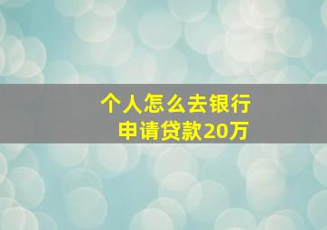 个人怎么去银行申请贷款20万