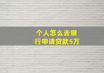 个人怎么去银行申请贷款5万