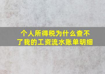 个人所得税为什么查不了我的工资流水账单明细