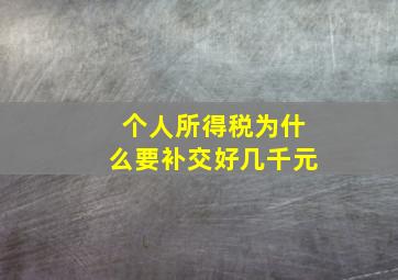 个人所得税为什么要补交好几千元