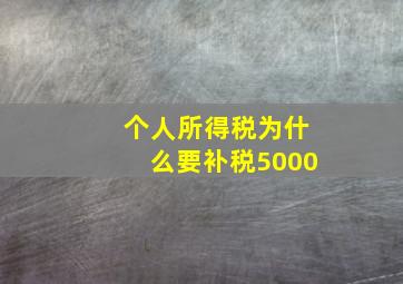 个人所得税为什么要补税5000