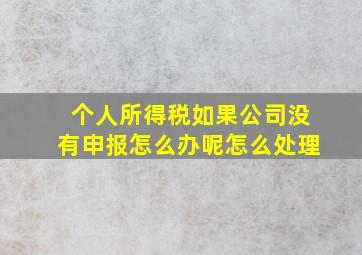 个人所得税如果公司没有申报怎么办呢怎么处理