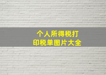 个人所得税打印税单图片大全