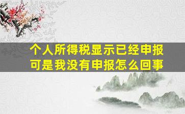 个人所得税显示已经申报可是我没有申报怎么回事