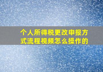 个人所得税更改申报方式流程视频怎么操作的