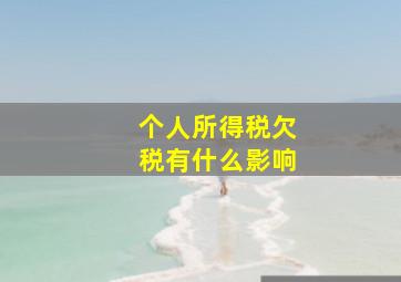 个人所得税欠税有什么影响