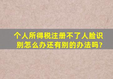 个人所得税注册不了人脸识别怎么办还有别的办法吗?