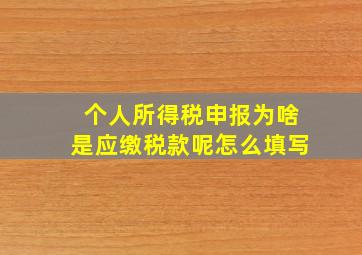 个人所得税申报为啥是应缴税款呢怎么填写