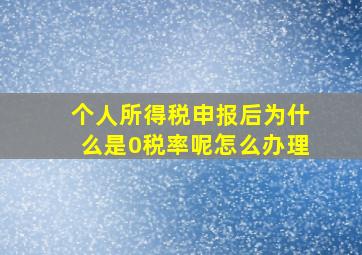 个人所得税申报后为什么是0税率呢怎么办理