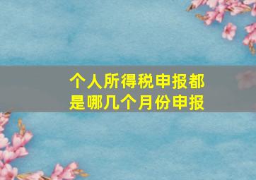 个人所得税申报都是哪几个月份申报