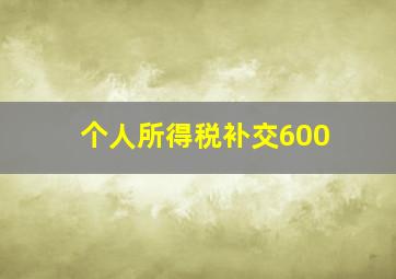 个人所得税补交600