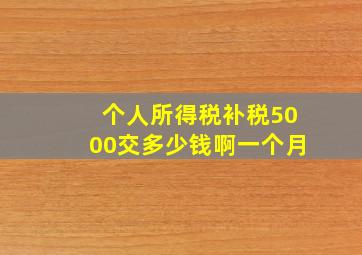 个人所得税补税5000交多少钱啊一个月