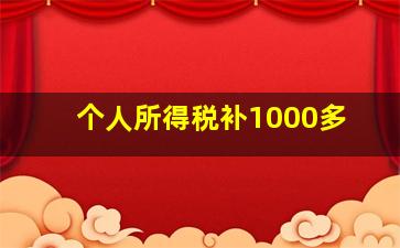 个人所得税补1000多