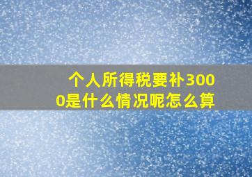 个人所得税要补3000是什么情况呢怎么算