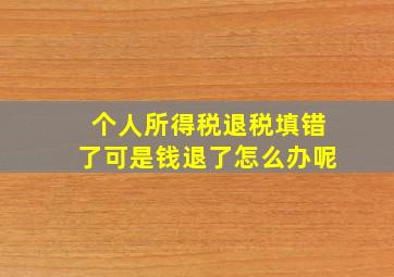 个人所得税退税填错了可是钱退了怎么办呢