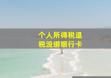 个人所得税退税没绑银行卡