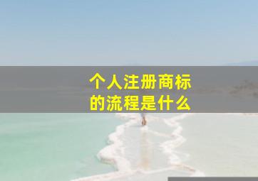 个人注册商标的流程是什么