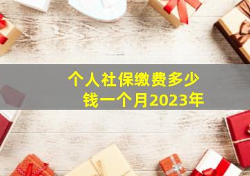 个人社保缴费多少钱一个月2023年