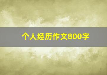 个人经历作文800字