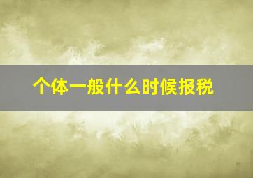 个体一般什么时候报税