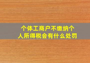 个体工商户不缴纳个人所得税会有什么处罚