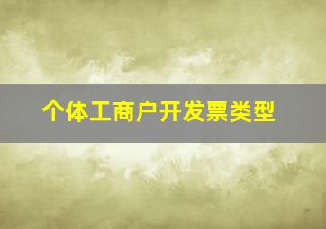 个体工商户开发票类型