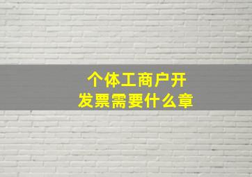 个体工商户开发票需要什么章