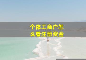 个体工商户怎么看注册资金