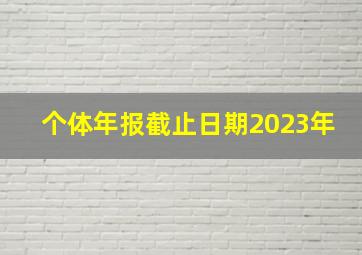 个体年报截止日期2023年