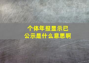 个体年报显示已公示是什么意思啊