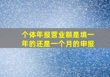 个体年报营业额是填一年的还是一个月的申报