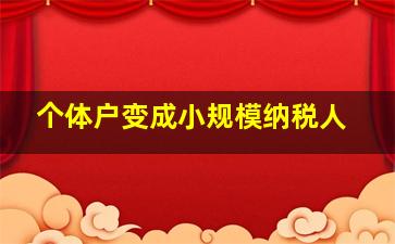 个体户变成小规模纳税人