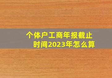 个体户工商年报截止时间2023年怎么算