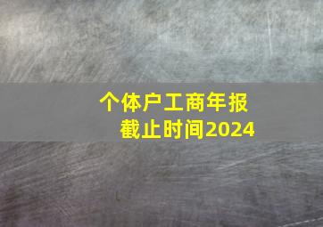 个体户工商年报截止时间2024